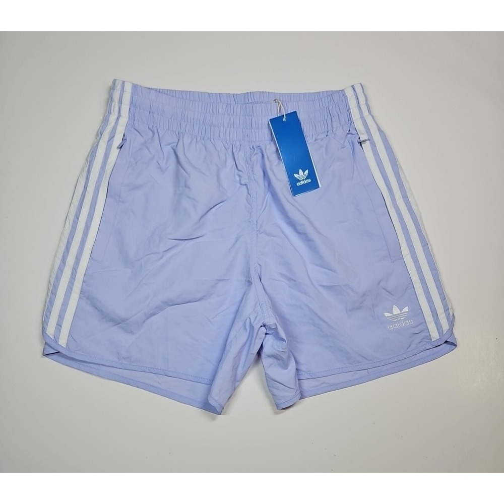 adidas Light Lavender Athletic Shorts with White 3-Stripes